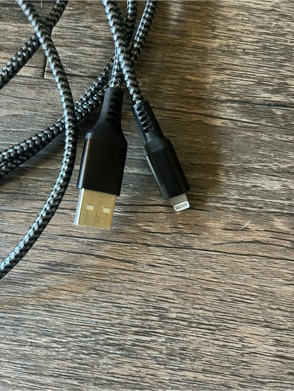 10 ft Braided Lightning to USB Charge & Sync Cable - Black